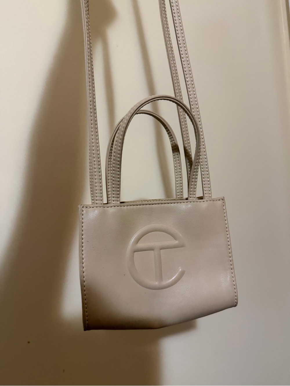 Telfar Mini Crossbody Tote in Cream